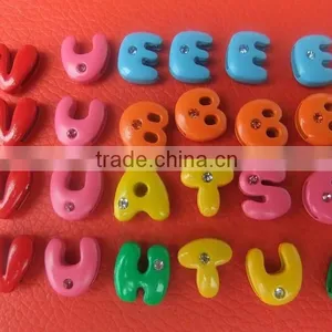 8mm Zinc Alloy Colorful Painting Slide Letters With One Rhinestone thumbnail-1