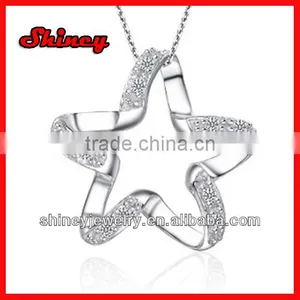 Stock Order !silver Micro Paved Fashion Sea Star Necklace thumbnail-1