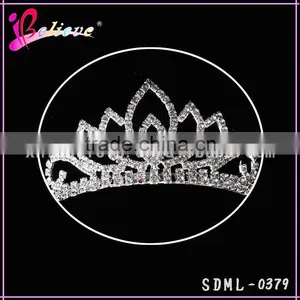 Luxury Tiara Hair Jewelry Wholesale Tiara Crown Crystal Stone Wedding Tiara for Young Girls thumbnail-3