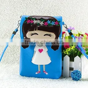 Wholesale pu Lovely Cartoon Girl Mini Shoulder Bags Mobile Phone Waterproof Cell Bag thumbnail-3