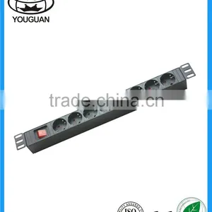 19''1U German Style 6 Ways Switched and Socket PDU thumbnail-1
