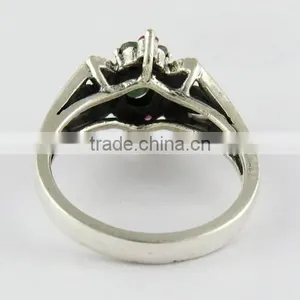 Fantastic Marchasite Oxidized Ruby Ring, Oxidized Silver Jewellery, Silver Jewellery India thumbnail-5