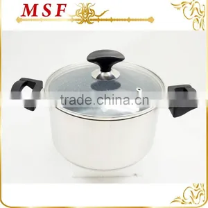Straight Shape Stainless Steel Hot Pot Casserole Nonstick Marble Coating Inside and Induction Bottom thumbnail-1