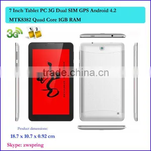 7 Inch Tablet 3G SIM Card Slot Android Tablet MTK8382 Quad Core Tablet thumbnail-1