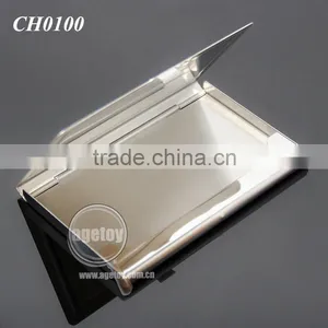 High Quality Pocket Business Card Holder Stainless Steel Plated Silver Concavity Metal Blank Card Case thumbnail-3