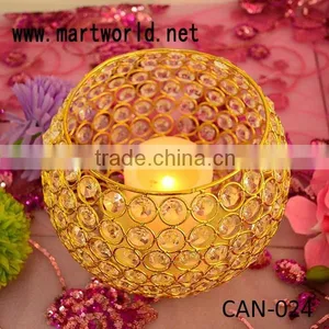 Gold and Silver Crystal Ball Wedding Candle Holder ,crystal Candle Holder for Wedding Table(CAN-024) Quality Choice thumbnail-1