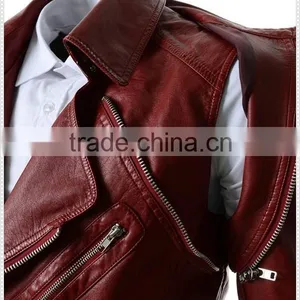 Custom Hight Quality European Mens Fashion Leather Waterproof Jacket Motorcycle Jacket thumbnail-5