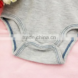 Polar Collar 100% Cotton Baby Grey Romper Knitted Baby Boy Bodysuit thumbnail-3