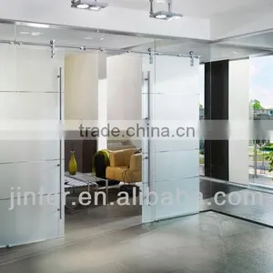 Modern Stainless Steel Glass Sliding Barn Door Interior New Rail Track SD0117700 thumbnail-3