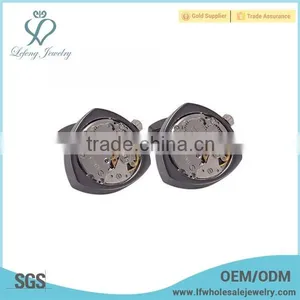 Custom Gun Black Cufflink,floating Locket Watch Cufflinks Jewelry thumbnail-1