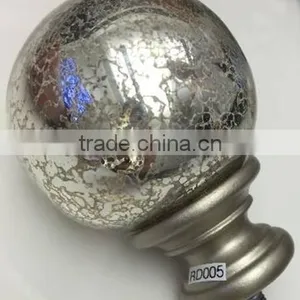 Mercury Glass Finial Extendable Iron Curtain Rod Track Runner ROD DIAMETER 1" 5-8" 6-8" 1-2" 1-1/2" thumbnail-1