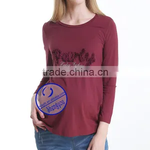 Custom 100% Cotton Maternity t Shirt for Pregnant Women thumbnail-2