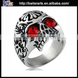 Vintage Titanium Men's Gemstone Ring,316L Stainless Steel Gemstone Ring thumbnail-3