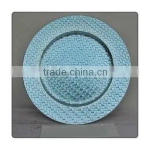 Plastic Wedding Blue Charger Plates thumbnail-1