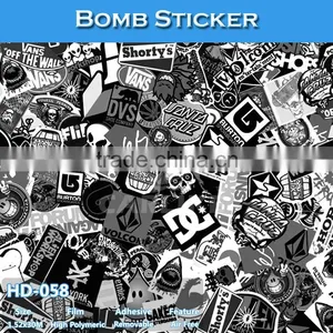 HD-058 Air Bubble Free Fashion Full Color Printing Car Bomb Sticker thumbnail-1