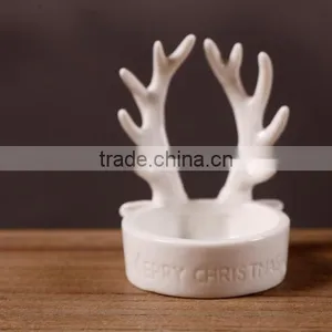 Christmas Decoration Ceramic Antlers Candlestick,Christmas Antlers Candelabra Candle Holders thumbnail-4