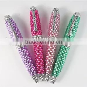 Wholesale Newest Corlorful Mini Crystal Bling Metal Ball Pen Made In China thumbnail-2