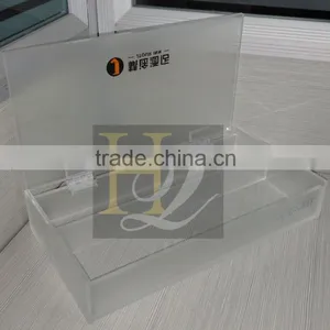 Wholesale Rectangle Frost Acrylic Cosmetic Display Box With Hinged Cover thumbnail-4