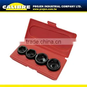 CALIBRE Auto Repair Tools 3/8" Dr 4pc Cup Type Oil Filter Wrench Cup Oil Filter Wrench Kit thumbnail-1