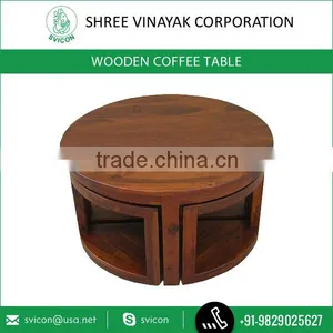 Round Coffee Table With Wooden Stools for Outdoor Gathering Available at Attractive Price thumbnail-1