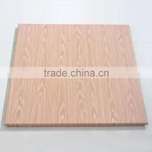 600 * 600mm Wood Grain Suspended Aluminum Ceiling Open Frame Ceiling Clip In Ceiling Tile thumbnail-1