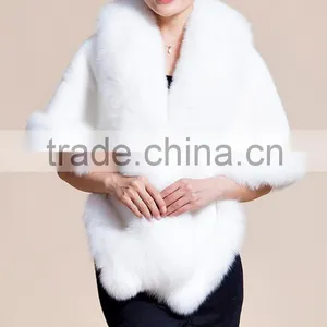 Lady's Real Mink Fur With Fox Fur Coat Mink Fur Coat Poncho / Shawl / Coats thumbnail-1
