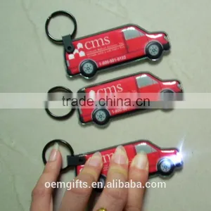 Nice Car Shaped LED PVC Torch Keychain thumbnail-1