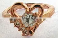 Rose Gold Plated Sterling Silver Heart Shaped Rings With Stone SC089 thumbnail-1