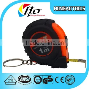 1M/6mm Printing Logo ABS Case Mini Measure Tape for Key Chain With One Stop thumbnail-1
