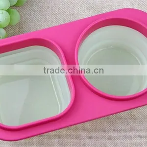 2 Cavity Silicone Bowl With Spoon ,leak Proof and Non-toxic Silicone Bowl,FDA&LFGB Silicone Bowl thumbnail-1