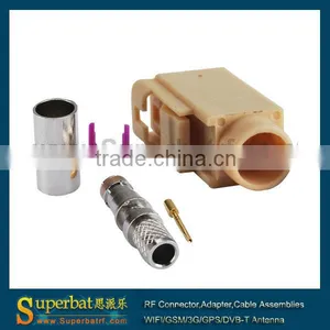 Fakra Crimp Jack Connector Code I- Beige for Bluetooth Fakra Cable thumbnail-1