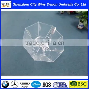 Wholesale Cheap China Suppliers Produced Fiberglass Ribs 23" 2015 Promotional Deep Transparent PVC&POE Umbrella thumbnail-4