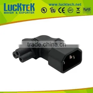 IEC 320 C14 Male to C5 Micky Vertical Left Angle Power Outlet Connector thumbnail-1