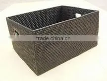 Rattan Basket With Insert Handle Weaving Clothings Basket thumbnail-1