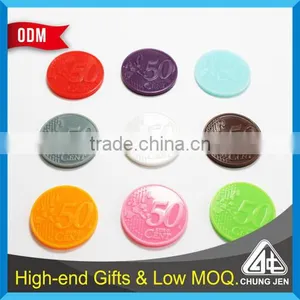 China Supplier Custom Colors 50 Cent Embossed Plastic Trolley Coin thumbnail-6