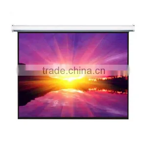 CE Certificated 60"-300" Motorized Projection Screen With Iron Housing thumbnail-1