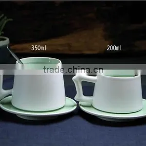 Light Green Coffee Mug With Coaster thumbnail-1