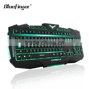 OEM USB Wired Raised Keyboard With Green Blue Backlit for Gaming thumbnail-1