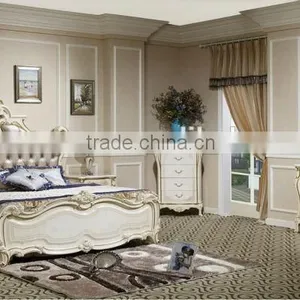 2015 Royal Luxury Hotel Bedroom Furniture / Antique French Black Wooden Bedroom Set/ Italian Wooden Bedroom Furniture thumbnail-1