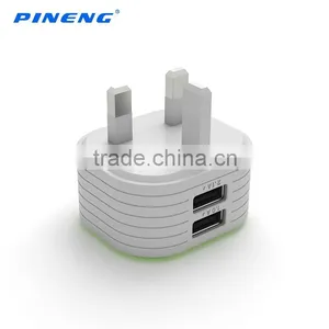 UK Wall Plug Charger With Dual Output, Quick Charger 2.4A With CE thumbnail-1