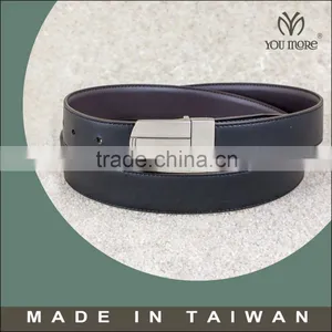 Reversible Blank Belt Buckle With Black Leather Belts thumbnail-1