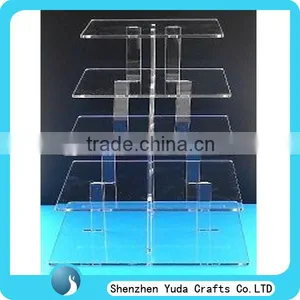 Square Acrylic Desk Counter Tabletop Birthday Cake Display Stand Rack Holder Cheap thumbnail-1