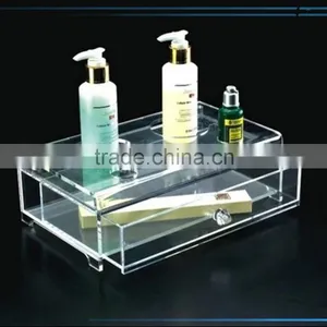 Custom Acrylic Cosmeic Organizer, Lucite Clear Cosmetic Display Stands With Logo Printing, Transparent Cosmetic Display Holder thumbnail-3
