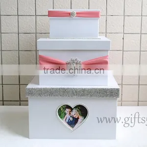 Elegant 3 Tier White Wedding Card Box Wholesale thumbnail-1