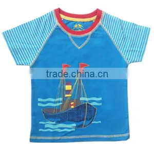 Boys Reglan Sleeve Striper T-Shirts, Surf Print T-shirt thumbnail-1