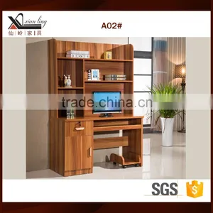 Panel Furniture Computer Desk With Bookshelf thumbnail-1