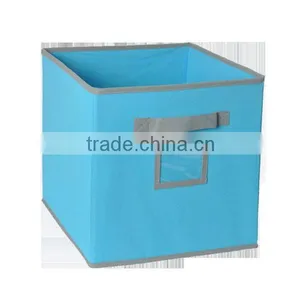 Fabric Foldable Basket Cubes Bins Containers Drawers With Label Window thumbnail-1