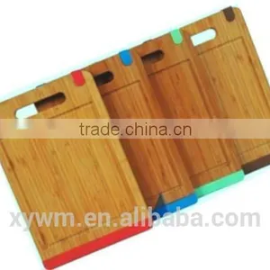 BAMBOO CHOPPING BOARD WOOD FOOD CUTTING SLICING WOODEN CUTTER SIDE SILICONE GRIP thumbnail-1