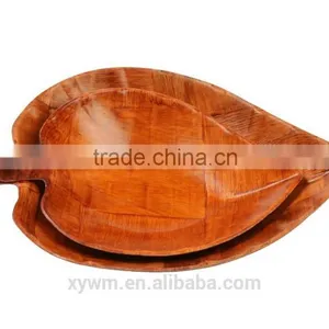 Natrual Woven Wooden Red Leaves Plate thumbnail-1