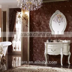 2016 Small Corner Bathroom Decor Quartz Stone Counter Top Solid Wood Modern Bathroom VanityWTS240 thumbnail-3